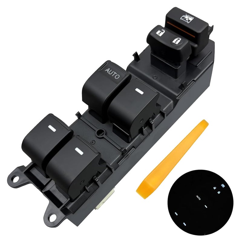 BELGEMAY White Backlit Driver Window Switch for 2007-2012 Toyota RAV4 (OE#84820-12520) - Direct Plug & Play Upgrade Kit with Pry Tool, No Modifications Needed - Image 1
